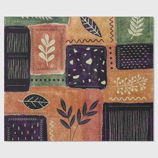 Formen und Blätter abstrakter geometrischer Kreise Geschenkpapier (Flach)