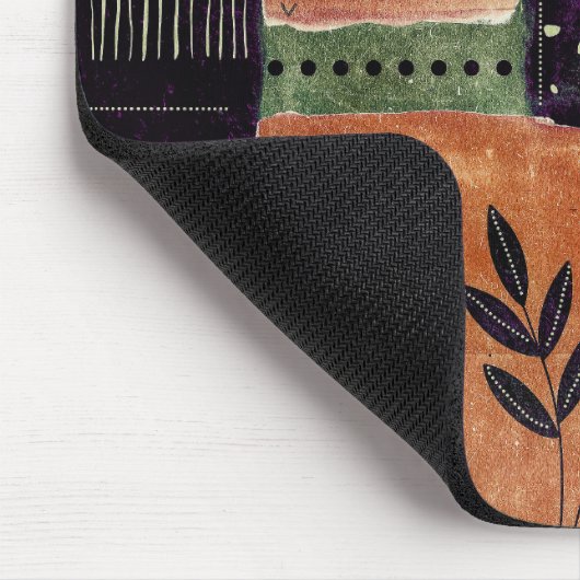 Formen und Blätter abstrakter geometrischer Kreise Mousepad (Ecke)