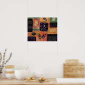 Formen und Blätter abstrakter geometrischer Kreise Poster (Küche)