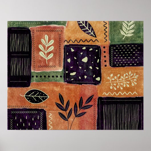 Formen und Blätter abstrakter geometrischer Kreise Poster (Vorne)