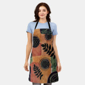 Formen und Blätter abstrakter geometrischer Kreise Schürze (Getragen)