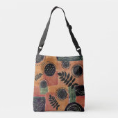 Formen und Blätter abstrakter geometrischer Kreise Tragetaschen Mit Langen Trägern (Rückseite)