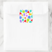 Formen und Farben Quadratischer Aufkleber (Tasche)
