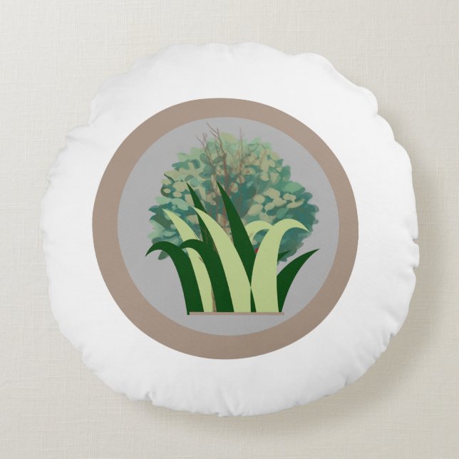 Formen und Gradienten Rundes Kissen (Vorderseite)