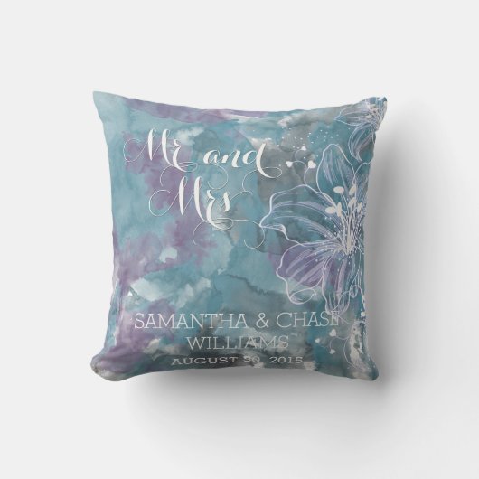 FORMEN VON BLUES WATERCOLOR UND PILLOW POPPIES KISSEN (Vorderseite)