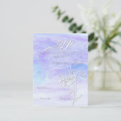 FORMEN VON BLUES WATERCOLOR WEDDING RSVP EINLADUNGSPOSTKARTE (Stehend Vorderseite)