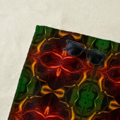 Formen von "roten Linien schwimmen" auf grünem Hin Strandtuch (Beispiel)