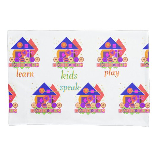 Formen Zahlen Symbole Kinder Kissenbezug (Vorderseite)
