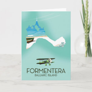 Formentera Balearen Insel Karte Reiseplakat