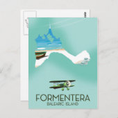 Formentera Balearen Insel Karte Reiseplakat (Vorne/Hinten)