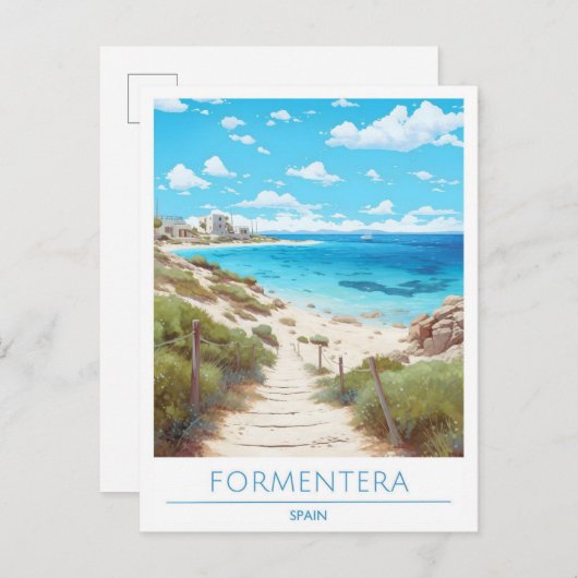 Formentera Spanien Reise Postkarte (Vorne/Hinten)