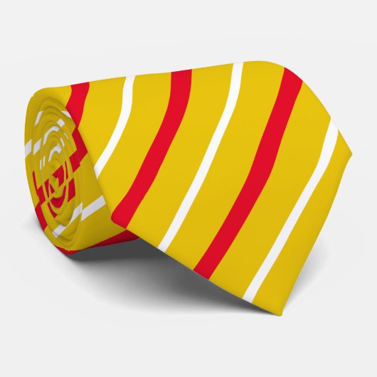 Formgold rot und weiß gestreift krawatte (Gerollt)