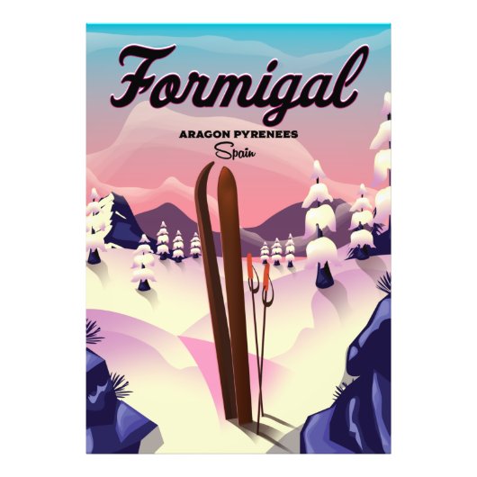 Formigal Aragon Spanien Skiposter. Fotodruck (Vorne)