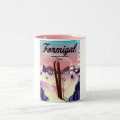 Formigal Aragon Spanien Skiposter. Zweifarbige Tasse (Mittel)