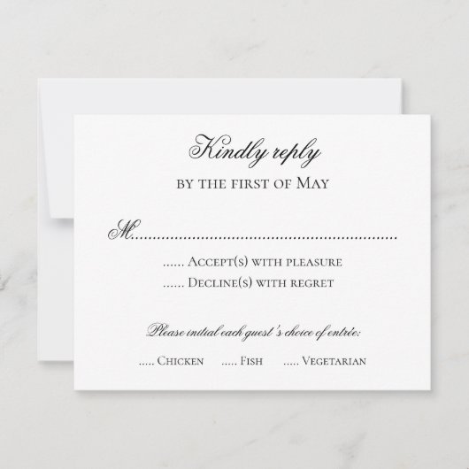 Förmliche Antwortkarte Einladung (Vorderseite)