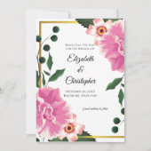 Formliche Aufnahme Rosa und grüne Blüte Save the D Date (Vorderseite)