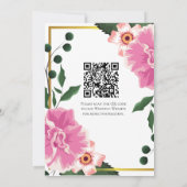 Formliche Aufnahme Rosa und grüne Blüte Save the D Date (Rückseite)