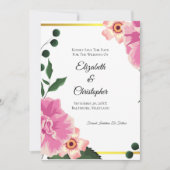 Formliche Aufnahme Rosa und grüne Blüte Save the D Save The Date (Vorderseite)