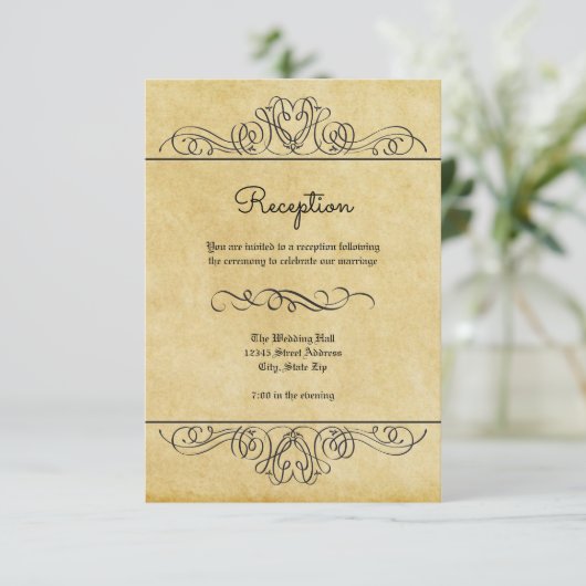 Förmliche Blüh - Empfang Einladung (Stehend Vorderseite)