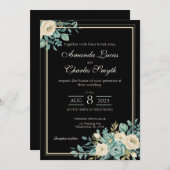 Förmliche Blumenhochzeit Einladung (Vorne/Hinten)
