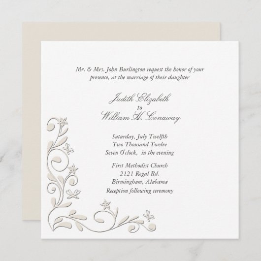 Förmliche Blumenzwiebeleinladung Geblüht Einladung (Vorne/Hinten)