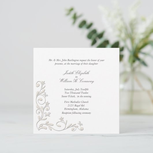 Förmliche Blumenzwiebeleinladung Geblüht Einladung (Stehend Vorderseite)