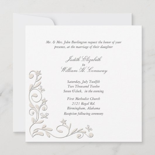 Förmliche Blumenzwiebeleinladung Geblüht Einladung (Vorderseite)