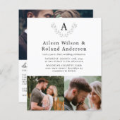 Förmliche Classic Monogramm 3 Foto Hochzeit (Vorne/Hinten)