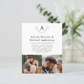 Förmliche Classic Monogramm 3 Foto Hochzeit (Stehend Vorderseite)