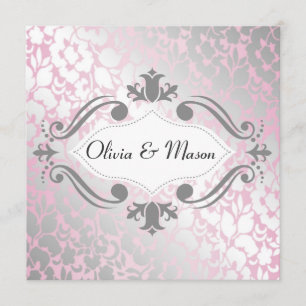 Förmliche Einladung zur Hochzeit mit Metallic Pink