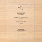 Förmliche farbige Monogramm Acryleinladungen (Vorderseite)