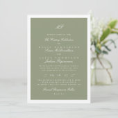 Förmliche Gerahmte Sage Classic Monogram Wedding Einladung (Stehend Vorderseite)
