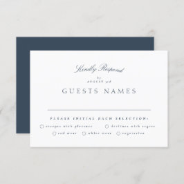 Förmliche Hochzeit der klassischen Navy mit blauer RSVP Karte