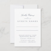 Förmliche Hochzeit der klassischen Navy mit blauer RSVP Karte (Vorderseite)
