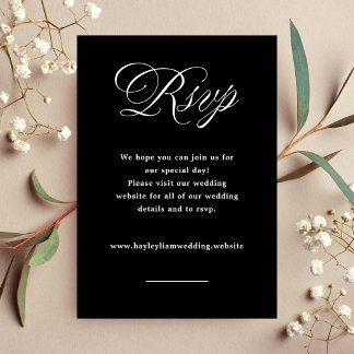 Förmliche Hochzeitstypografie RSVP Karte