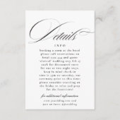 Förmliche Kalligrafie Schwarz-weiße Hochzeitdetail Begleitkarte (Vorderseite)