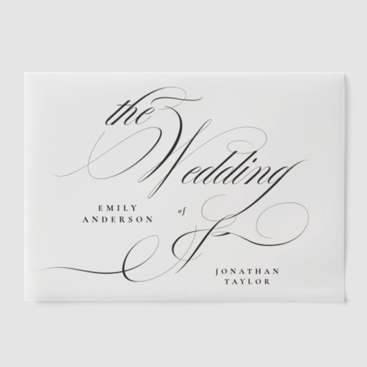 Förmliche Kalligrafie-Schwarze Krawatte-Hochzeit Pergament Einladungen (Vorderseite)