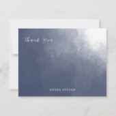 Förmliche klassische Navy Blauer Rauch Dankeskarte (Vorderseite)