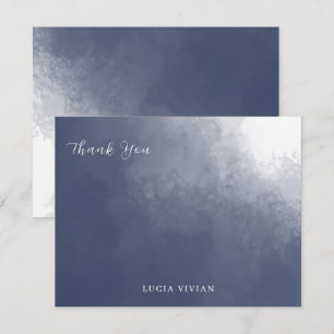 Förmliche klassische Navy Blauer Rauch Dankeskarte