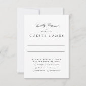 Förmliche Klassische Schwarz-weiße Kalligrafie-Hoc RSVP Karte (Vorderseite)
