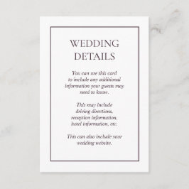 Förmliche Lila Hochzeitskarte Begleitkarte