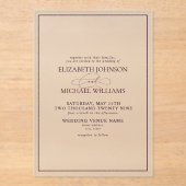 Förmliche Lila Klassische Skripthochzeit Acryleinladungen (Vorderseite)