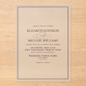 Förmliche Lila Klassische Skripthochzeit Acryleinladungen (Vorderseite)