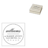 Förmliche Minimalistische Familienname Runde Rücks Gummistempel (Stempel)