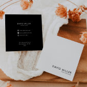 Förmliche Minimalistische Schwarz-Weiß-Visitenkart Quadratische Visitenkarte