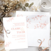 Förmliche moderne Typografie, rot, pfirsichfarben Einladung