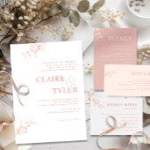 Förmliche moderne Typografie, rot, pfirsichfarben Einladung