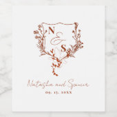 Förmliche Monographie-Wappen-Hochzeit Weinetikett (Einzelnes Label)