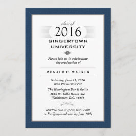 Förmliche Navy Blue & Tan Graduiertenparty einlade Einladung