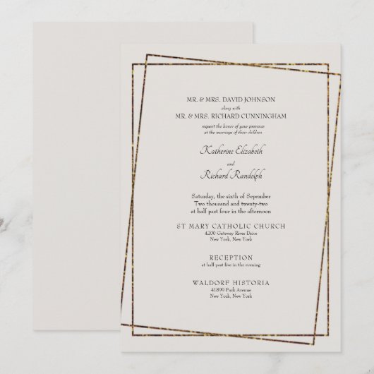 Förmliche, neutrale Einladung beider Eltern (Vorne/Hinten)